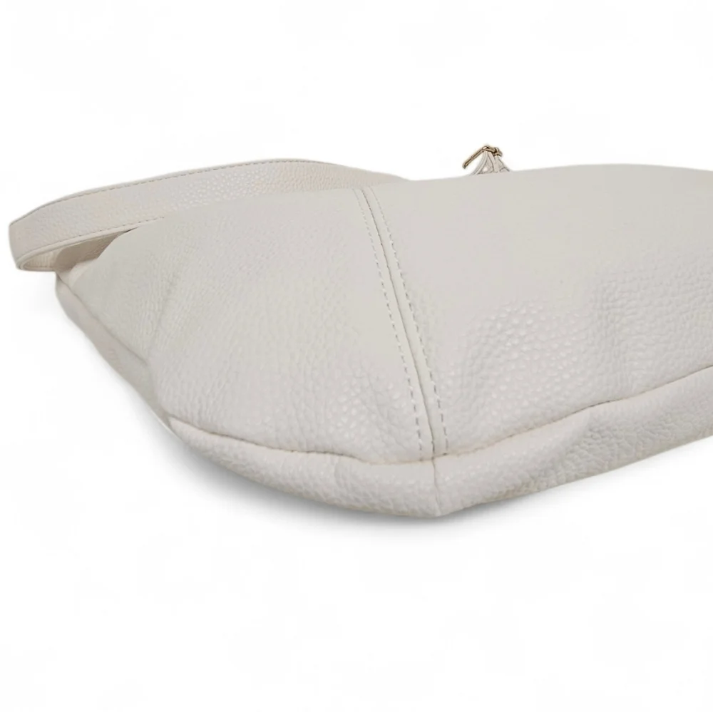 Pretty Simple Hattie Crescent Hobo Crossbody Bag With Braided Strap In Cream NWT